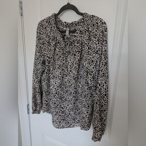 A New Day Women's Size L Animal Print Blouse
